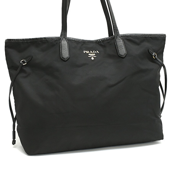 Prada Leather Nylon Bag Shoulder Black - Picture 1 of 8